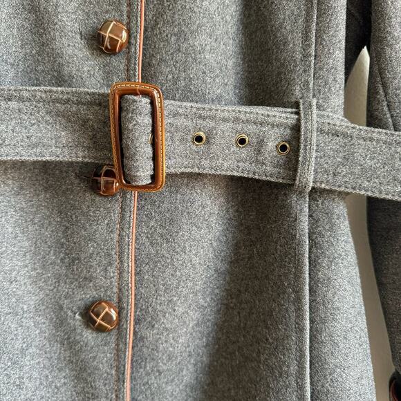 KENNETH COLE Gray Wool Cashmere Blend Belted Sherlock Holmes Style Coat - Picture 3 of 10